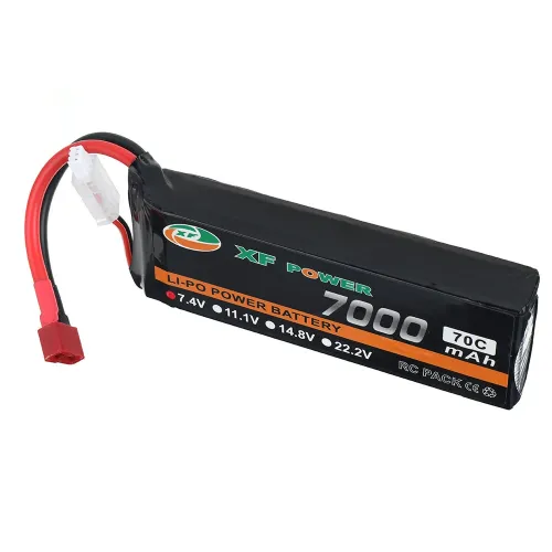 XF POWER 7.4V 7000mAh 70C 2S LiPo Battery T Deans Plug for RC Drone