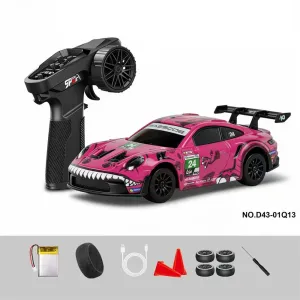 Hstar D43-01Q13/Q14/Q15 RTR 1/43 2.4G 4WD Drift RC Car Gyro Mini Full Proportional Alloy Body Shell LED Light Painted Version Remote Control High-Speed Motor On-Road Racing Vehicle Model Boys Gifts Toys