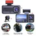 Full HD 1080P Car Front Windshield DVR Camera 3 Lens Dash Cam with Infrared Night Vision Parking Reverse Assistance