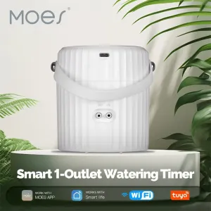MoesHouse Tuya WiFi Watering Pump Timer Device Irrigation System Garden Tools Sprinkler Wired Design Auto Mode Manual App Control