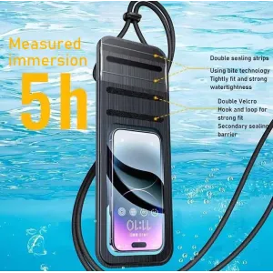 Ugreen LP364 IPX8 Waterproof Mobile Phone Case 0.3mm TPU Thin HD Clear Bag with Sensitive Touch Control Protective Case for below 7.2inch Mobile Phone
