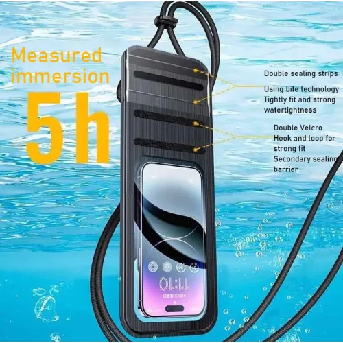 Ugreen LP364 IPX8 Waterproof Mobile Phone Case 0.3mm TPU Thin HD Clear Bag with Sensitive Touch Control Protective Case for below 7.2inch Mobile Phone