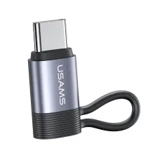 USAMS US-SJ677 AU17 PD30W iP to Type-C Aluminum Alloy Adapter Converter with Anti-lost Lanyard