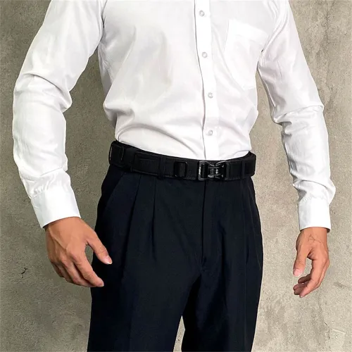 TUSH115cm Buckle Men Tactical Belt 1100Nylon Thickened Double-layer Military Belt for Outdoor Sports Police Duty Shooting Training