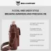 BULLCAPTIAN Men's Soft Genuine Leather Messenger Bag Business Casual Multi-functional Zipper Handheld Crossbody Bag