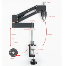 GANWEI Cantilever Tapping Tool CNC Aluminum Alloy Anodized Finish 1.5-10mm Chuck Professional Tapping Support Stable Mounting