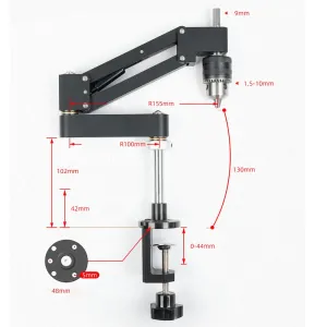 GANWEI Cantilever Tapping Tool CNC Aluminum Alloy Anodized Finish 1.5-10mm Chuck Professional Tapping Support Stable Mounting