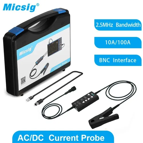 Micsig CP2100A AC DC Current Probe DC to 800KHz 10A 100A High Precision Signal Measurement CAT III 300V CAT II 600V Wide Bandwidth