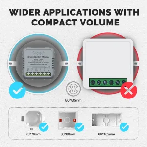 MoesHouse Tuya Zigbe Intelligent Switch Module Portable Home Automation DIY Switch Compatible with Alexa Google Assistant