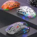 K-Snake BM560 Tri-Mode Wireless Mouse 3600DPI 83g Lightweight RGB Transparent Shell 600mAh Rechargeable Battery Bluetooth 2.4G Wired Esports Gaming Mice