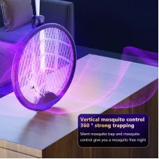 AGSIVO 3 In 1 3000V Cordless Rechargeable Electric Mosquito Bug Zapper Foldable Handheld Mosquito Killing Lamp Fly Trap