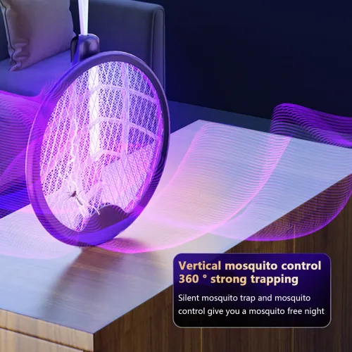 AGSIVO 3 In 1 3000V Cordless Rechargeable Electric Mosquito Bug Zapper Foldable Handheld Mosquito Killing Lamp Fly Trap