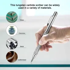 2PCS Tungsten Carbide Scriber with Magnet Engraving Pens with 10 Replacement Marking Tips for Glass/Ceramics/Metal Sheet