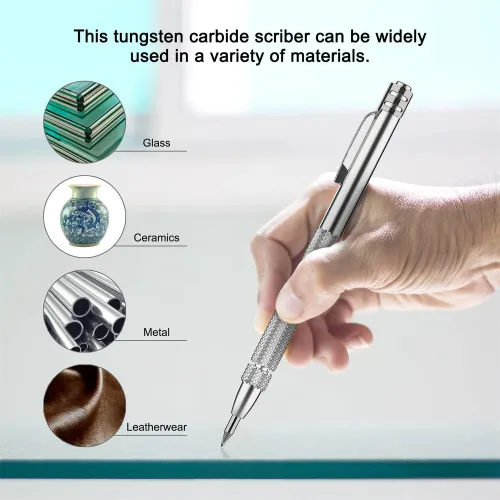 2PCS Tungsten Carbide Scriber with Magnet Engraving Pens with 10 Replacement Marking Tips for Glass/Ceramics/Metal Sheet