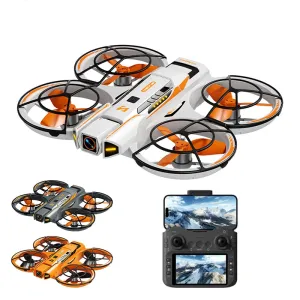 A21 PRO Mechanical Armor Style WiFi FPV with 5.6inch LCD Screen Controller Dual Camera Servo Gimbal Optical Flow Hover Brushless Circle Fully Enclosed Protection Kids Gifts 2.4G 4CH 6-Axis Remote Control RC Toys Drone Quadcopter RTF