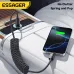 ESSAGER ES-X66 3A/5A 60W/100W Type-C to Type-C Spring Data Cable PD3.0 QC4.0/3.0 FCP Fast Charging Data Transmission Tin-plated Copper Core Line 1.2M/1.8M Long for iPhone 16 16 Pro 15 15Pro Max for Xiaomi 15pro for Samsung Galaxy S25 Ultra