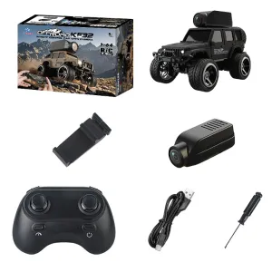 KFPlan KF32 1/64 2.4G 4WD Alloy Mini Desk RC Car Proportional Control Crawler W/ 480p Top-Mounted FPV Camera Vehicle Models RTR for Children Toys