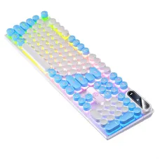 YINDIAO K600 104 Keys Wired Gaming Keyboard Punk Design Mechanical Feeling Keycaps RGB Light USB E-sports Gamer Keyboard for PC Computer Laptop