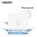 UBARO 1 Gang 86 Type Smart Wall Touch Switch Tempered Glass Panel Single Live Wire Waterproof Heat Resistant LED Indicator