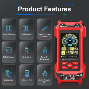 ET836 ET838 Underground Cable Tester Locator Wire Tracker Detection Multimeter Wall Electrical Lines Water and Gas Supply Pipeline Path