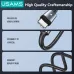 USAMS SJ754 3A 72W Type-C to Type-C+Type-C+iWatch Colorful Lighting Cable Fast Charging Data Transmission Tinned Copper Core Line 1.2M Long for iPhone 17 17Pro 16 15 Pro Max for HUAWEI for SAMSUNG for iWatch