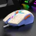 XUNFOX H6 RGB Mecha Style Wired Gaming Mouse 1200-3600DPI 6-Keys USB Wired E-sports Gamer Mice for PC Laptop Computer