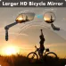 2pcs Bike Handlebar Mirrors For Bicycle Ebike Scooter Snowbike Adjuatable Wide Angle Rear View And 360 Rotatable Safety Galss Design