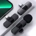 K9Wireless Lavalier Microphone Audio Recording Mic Type-C Charging Portable Noise Canceling Microphone for iPhone PC Tablet Camera