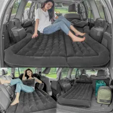 Xmund Foldable Air Mattress Camping Bed Car Air Mattress Vehicle Inflatable Thickened Travel Bed Sleeping Pad Camping Accessory SUV Car Supplies