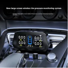 Solar Powered Tire Pressure Monitoring System Car TPMS With 4 External Sensors 6 Alarm Functions Real-Time Display Of Pressure And Temperature