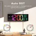 16 Inch Large LED Digital Wall Clock With Remote Control Dymamic RGB Display Automatic Brightness Date Temperature Night Light Gym Clock Suitable For Living Room Bedroom Office Wall Decoration