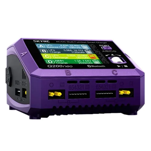 SkyRC Q200neo 4 Channel AC 200W DC 400W 10A*4 Multi-Function Smart Charger for 1-6S Lipo LiHV LiFe LiIon 2-15S NiMH NICD Battery