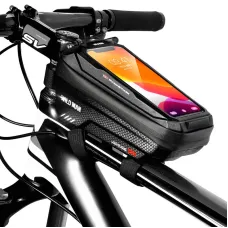 WILMAN Rainproof Bycicle Bag Fits 5.5-6.7 inch Mobile Phone Touch Screen Front Frame Bike Bag Top Tube for Mountain Road Bike MTB Cycling