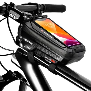WILMAN Rainproof Bycicle Bag Fits 5.5-6.7 inch Mobile Phone Touch Screen Front Frame Bike Bag Top Tube for Mountain Road Bike MTB Cycling