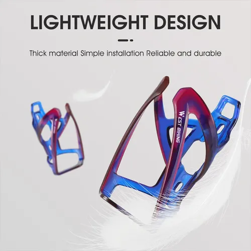 WESBIKING Curved Bike Bottle Holder Tough Stable Lightweight Fashion Bicycle Watter Cage for MTB Road Road Bike-Black