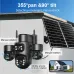 8MP 5X Zoom AOV Solar Security Camera Multi-view Wireless Outdoor Cam 4G HD 360 View Color Night Vision AI Human Detection Red Blue Alarm IP66 Waterproof for Home Safety