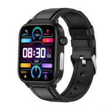 ET570 1.96inch HD Screen bluetooth Call ECG Heart Rate Blood Pressure Blood Oxygen Monitor Noninvasive Blood Glucose Measurement Uric Acid Blood Lipid Testing BMI Body Fat Sleep Monitoring Multi-sport Modes Music Playback IP68 Waterproof Smart Watch