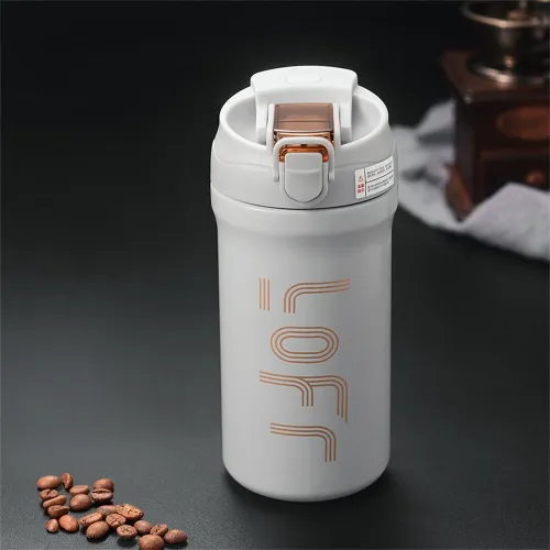 IPRee 600ml/21OZ Portable Thermal Coffee Mug with Straw Double Wall Insulated Sublimation Tumble Leakproof Water Thermos Portable Coffee Cup