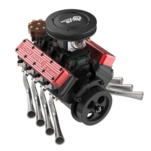 TOYAN FS-V800WGPC 1/10 Mini V8 Engine Model Run on Gas 28CC Four-Stroke V-shaped Eight-Cylinder Water Cooling Gasoline DIY Assembly Kit / Finished Science Education Discovery Toys Children Gifts