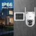 ESCAM QFS71 4G LTE Solar Security Camera 3MP Color Night Vision PIR Alarm PTZ Two-Way Audio IP66 Outdoor Wireless CCTV Cameras
