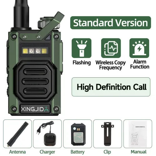 CHIERDA XA501 Walkie Talkie Wireless Frequency Pairing Long Range HD Call Hands-Free Type-C Flashlight UHF 400-480 MHz Li-ion Battery Outdoor Communication