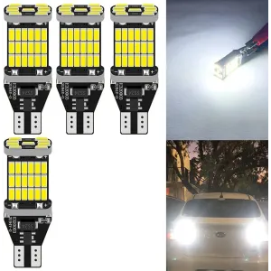 4-Pack Super Bright  T15 4014 45-SMD LED Car Reverse Lights Constant Current Decoding  Turning Tail Fog Lamps Automatic Bulb White