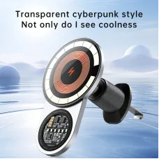 A8 Magnetic Car Mount Wireless Charger Holder 15W Fast Wireless Charging 1200g Strong Suction 360 Adjustable for iPhone Android