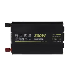 300W Pure Sine Wave Power Inverter 12V 24V to 220V AC Aluminum Alloy Case with Cooling Fan Remote Control High Efficiency 90% for Car RV Solar Overload Short Circuit Protection