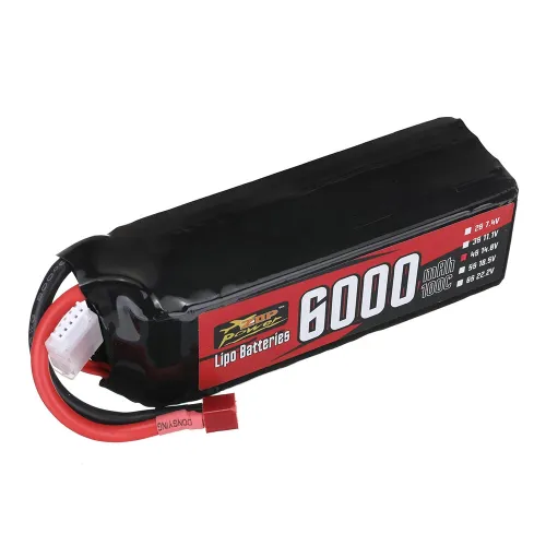 ZOP Power 14.8V 6000mAh 100C 4S LiPo Battery T Plug for RC Car