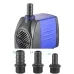 30W Ultra Quiet Submersible Water Pump 550GPH High Lift for Aquariums Fish Tanks Ponds Hydroponics Statuary with 3 Nozzles US/EU Plug Option