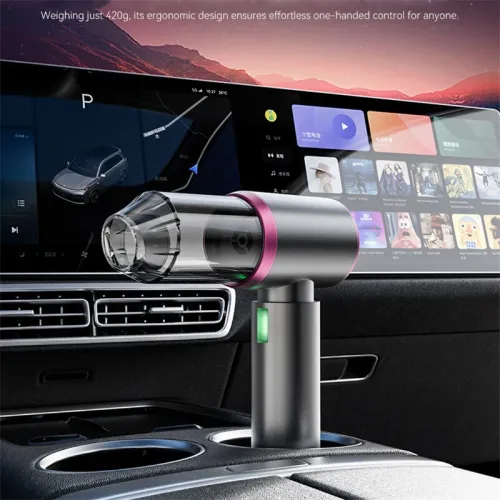 Handheld Wireless Car Vacuum Cleaner 20000Pa Suction Power 6000mAh Battery Lightweight Portable Type-C Fast Charging Dust Blowing Vacuuming Inflating LED Lighting