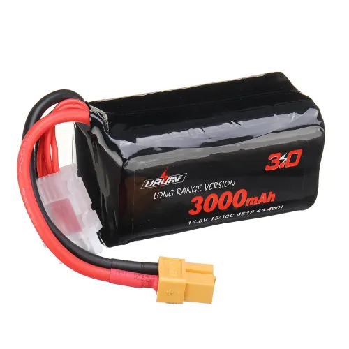URUAV VTC6 18650 4S 14.8V 3000mAh 15/30C 4S1P LR Li-ion LionPack Battery XT60 Plug for GEPRC Crocodile Baby 4 Crocodile7 Long Range FPV Racing Drone