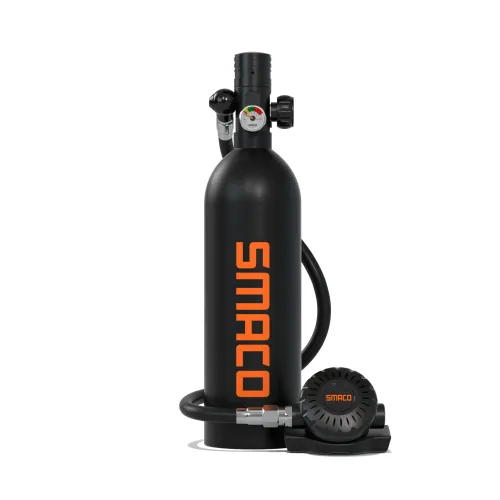 UDirect SMACO S400Plus 1L Scuba Diving Tank Set Oxygen Diving Cylinder Equipment Air Cylinder Underwater Diving Kit Black