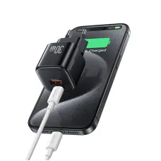 [GaN Tech] USAMS CC263 30W 2-Port USB Charger USB-A+USB-C Fast Charging Wall Charger Adapter EU Plug for iPhone 16 16 Pro 15 14 13 Pro Max for Huawei Pura X for Xiaomi 15pro for Samsung Galaxy S25 Ultra